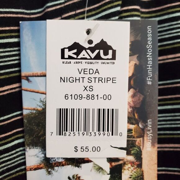 NEW Kavu Veda Striped Pencil Skirt Womens Size XS Wrap Midi Length Stretch Rayon - Picture 3 of 8